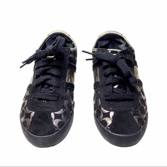 Coach Paxton Black With Metallic Signature C Logo Sneakers, Size 7 - Picture 8 of 15
